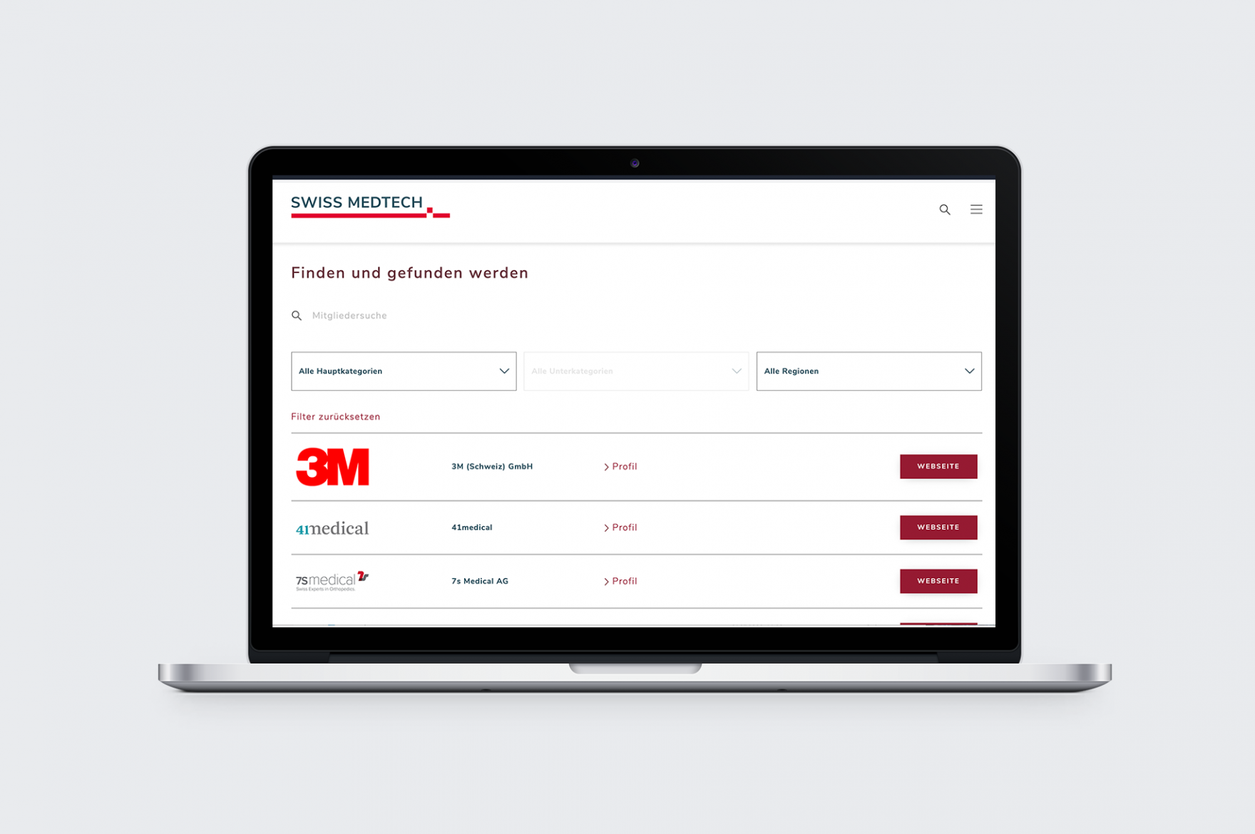 Inhalt_Filter_Mitgliederverzeichnis auf Macbook
