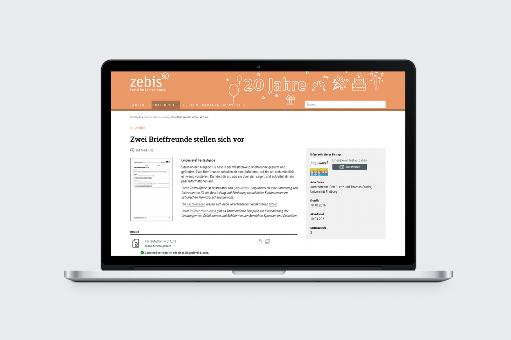Beispielscreen von Inhalt Lizenzverwaltung auf Macbook