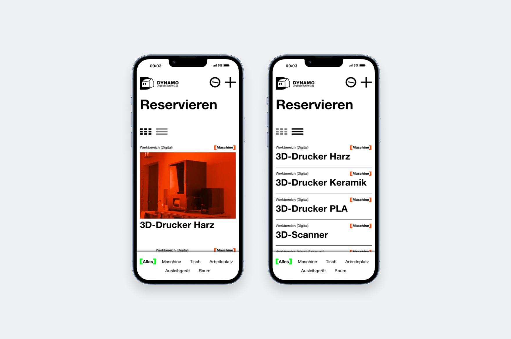 Screenshots Dynamo Startseite Reservieren